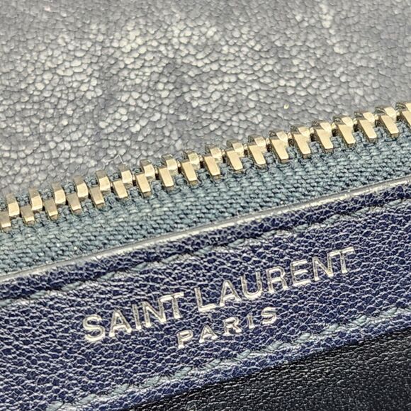 Saint Laurent College Medium Chain Bag - Leather - Blue *preloved - Picture 8 of 14